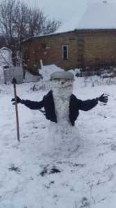 Create meme: people, scary snowman, snowmen