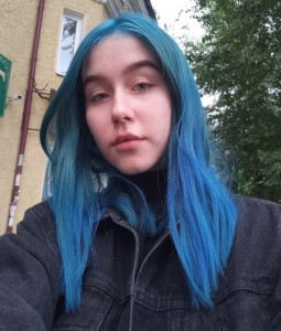 Create meme: blue hair, people, girl