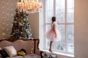 Create meme: photo session in electronic form, dress for girls for new year, children's photoshoot at the window