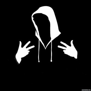 Create meme: logo man in hood, anonymous, pictures anonymous Adidas
