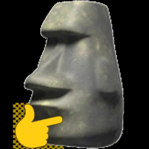 Создать мем: моаи остров пасхи, эмоджи камень, мем каменное лицо