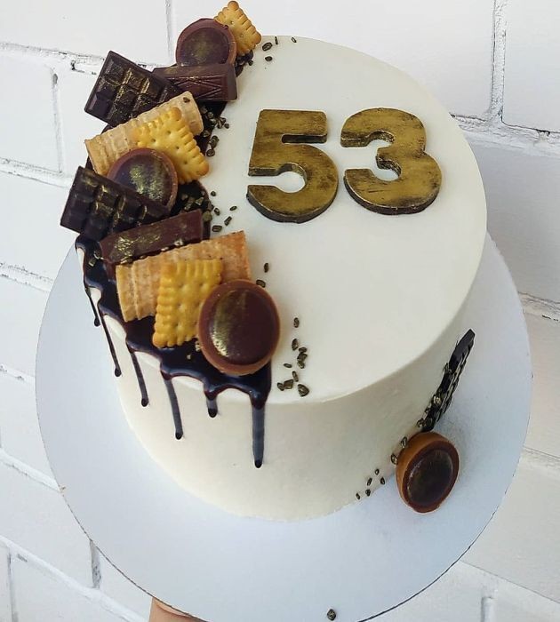 Create meme: cake 55 for a man, men's birthday cake, birthday cakes for a man