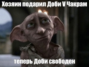 Create meme: from Dobby has no master Dobby is a free elf picture, now Dobby is a free picture, the death of Dobby