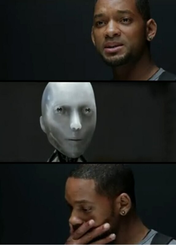 Create meme: baguette comics, will Smith and the robot meme, the robot meme