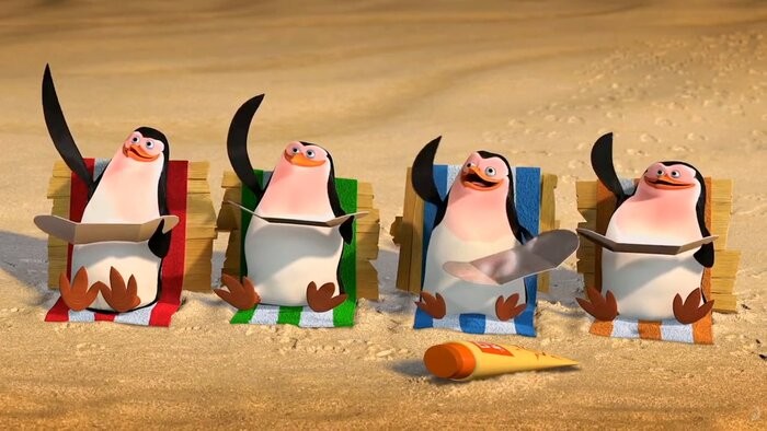 Create meme: the penguins of Madagascar smile and wave, smiling and waving penguins from Madagascar, the penguin from the cartoon madagascar