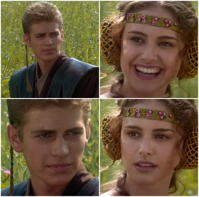 Create meme: Star wars Anakin and Padme, meme Anakin and Padme on a picnic, Anakin and Padme on a picnic