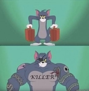 Create meme: tom va jerry, Show Tom and Jerry, inflated the killer Tom from Tom and Jerry