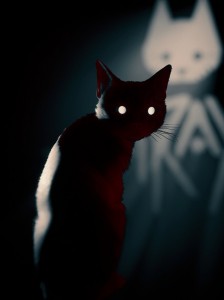 Create meme: cat, black cat, scary black cat