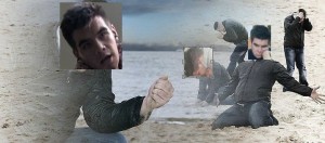 Create meme: throws sand, meme man throws sand on the beach, meme man with sand