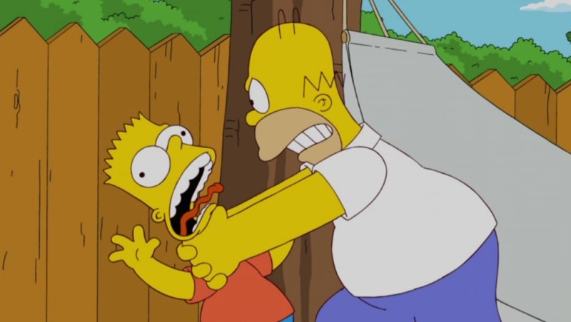 Create meme: Homer , Homer Simpson , the simpsons Homer strangling Bart