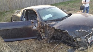 Create meme: the car is in a ditch crashed into a tree, broken car pictures, Toyota Camry accident