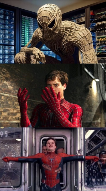 Создать мем: человек паук питер паркер, человек паук тоби, человек-паук с тоби магуайром