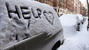 Create meme: snow storm, cars covered with snow photo, the car filled up with snow