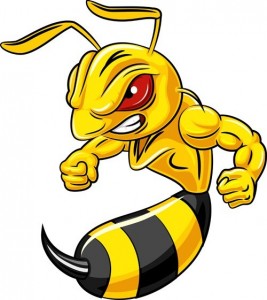 Create meme: beware the evil bee signs, a bee with a sign, bee evil photos