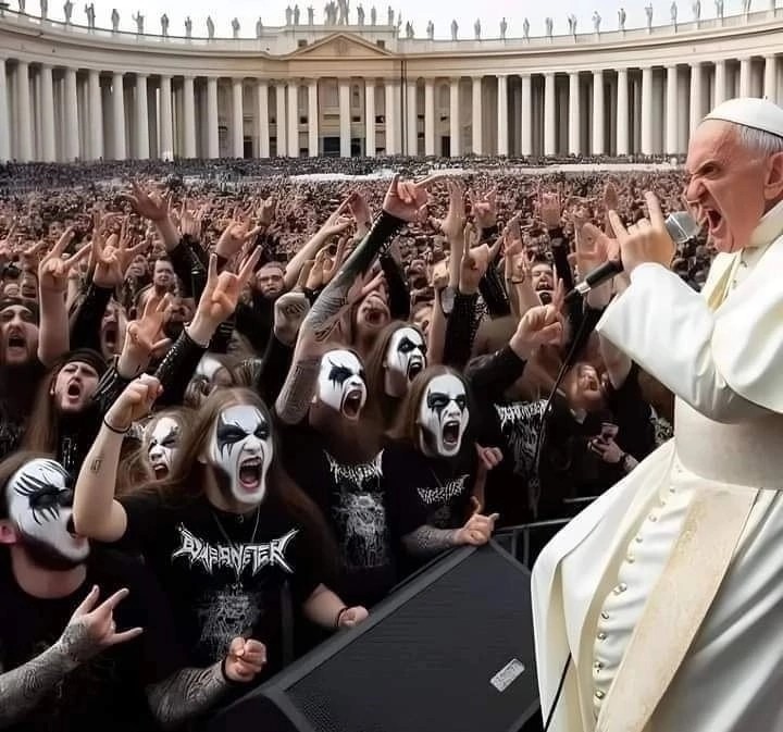 Создать мем: black metal, black metal band, папа римский