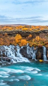 Создать мем: водопад, hraunfoss водопад, водопад хройнфоссар исландия