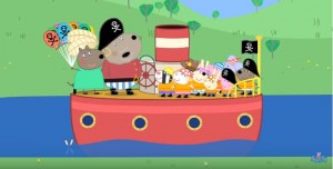 Создать мем: свинка пеппа пиратская вечеринка, видео свинка пеппа остров пиратов, свинка пеппа пиратский праздник дени