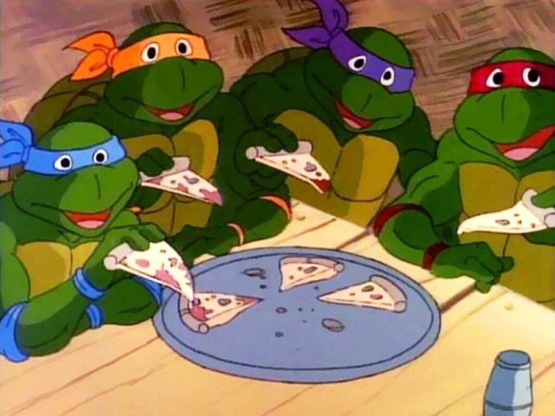 Create meme: teenage mutant ninja turtles pizza, super ninja turtles, cartoon teenage mutant ninja turtles