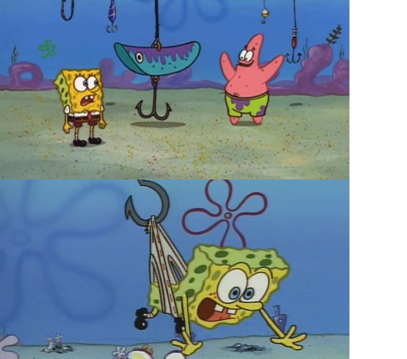 Create meme: sponge Bob square pants , Spongebob season 1 Patrick, Spongebob Hooks series