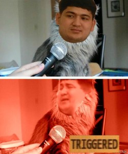 Создать мем: азер амирасланов, ербол едилов, кот с микрофоном мем