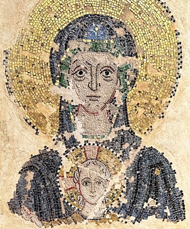 Создать мем: византия богоматерь лик мозаика, мозаика, мозаика византии