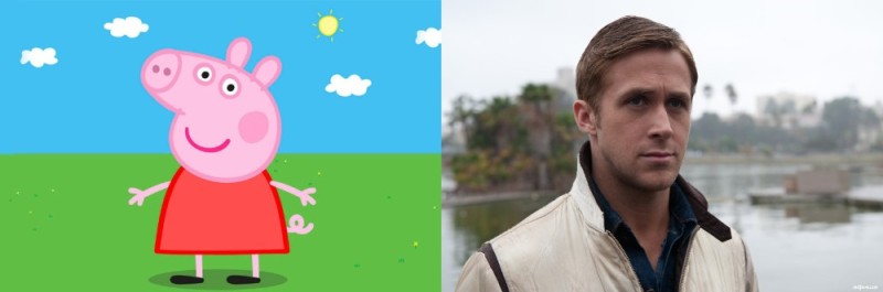 Create meme: Ryan Gosling , gosling drive, George peppa pig
