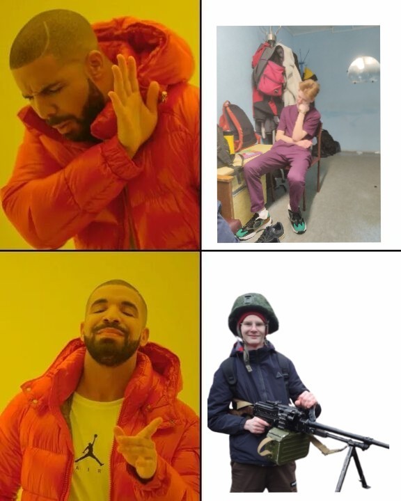 Create meme: meme the Negro in the jacket, Drake meme template, rapper Drake meme