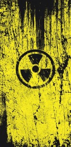 Create meme: radiation, sign of radiation rundown, background with radiation symbol