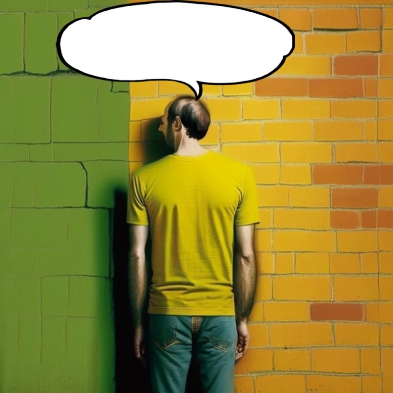 Создать мем: желтая стена, парень, прикол