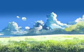 Создать мем: макото синкай облака, аниме лето пейзаж, аниме фон поле