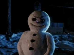 Create meme: horror movies, snowman horror movie 1997, the evil snowman Jack