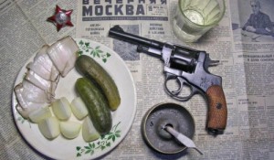 Create meme: vodka in the gun, Russian roulette phones, cucumber gun