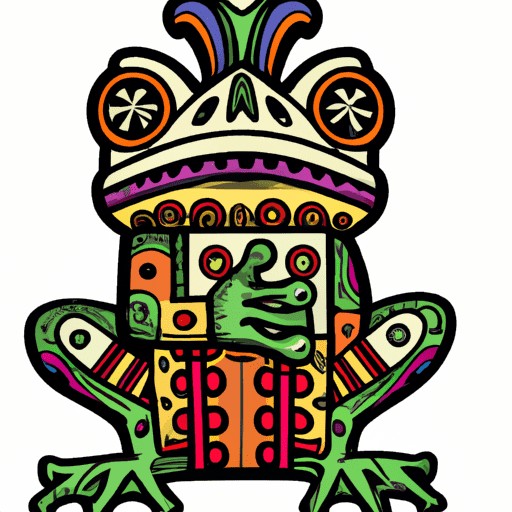 Create meme: stylized frog, zentangle frog, Aztec totems