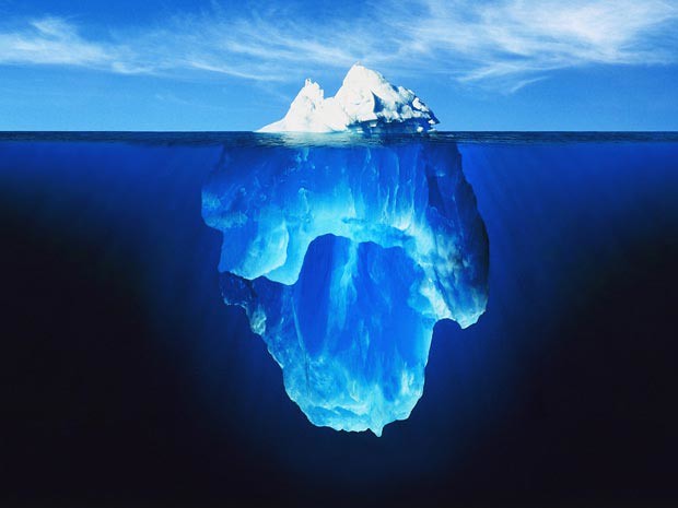 Create meme: iceberg in the ocean, iceberg under water, icebergs