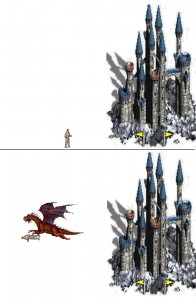 Создать мем: герои меча и магии 3 башня, высота башни саурона, башня герои 3