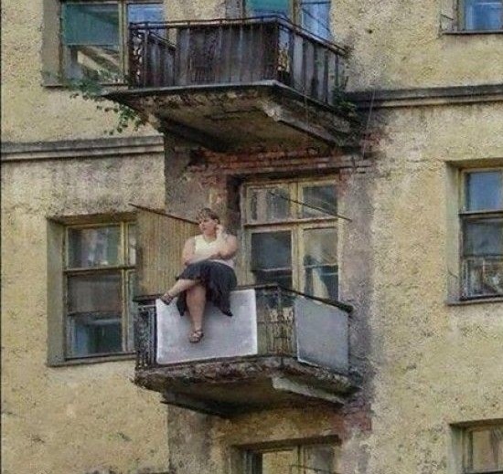 Create meme: cool balcony, funny balconies, to the balcony