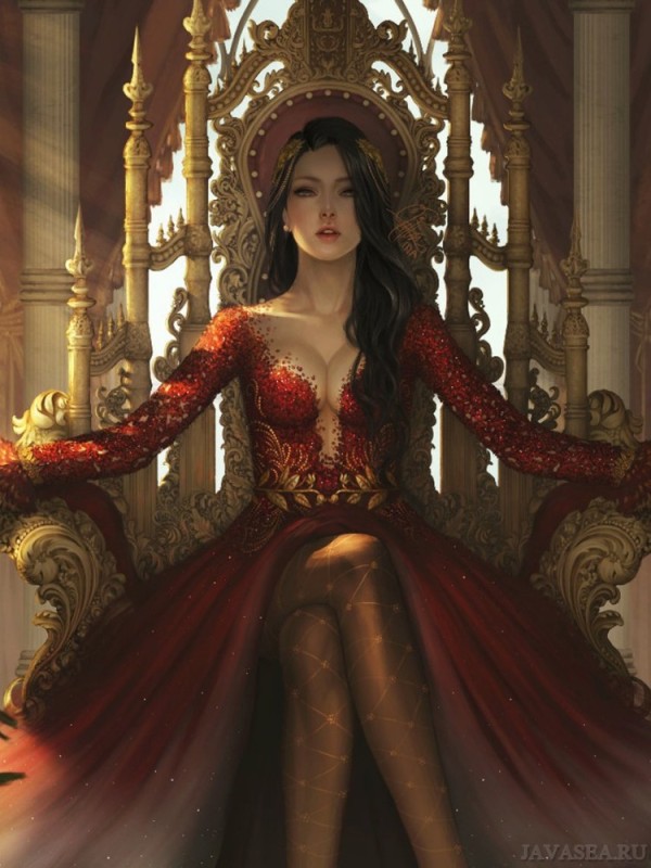Create meme: the queen on the throne art, The queen of fantasy, the queen of art fantasy
