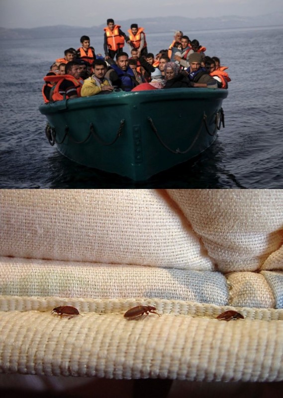 Создать мем: лодка с людьми, беженцы на лодке деревянной, много людей в лодке