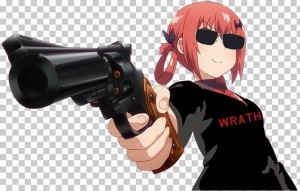 Create meme: anime, anime gun