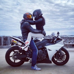 Create meme: Moto you and me, kiss on a motorcycle, couple on motorcycle images