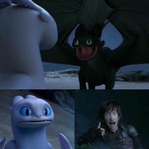 Create meme: to train your dragon 3, toothless and day fury, day fury