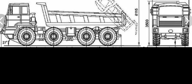 Create meme: dimensions scania dump truck 8x4, mzkt-75165 dump truck 8x8, dimensions of the mv3341 dump truck