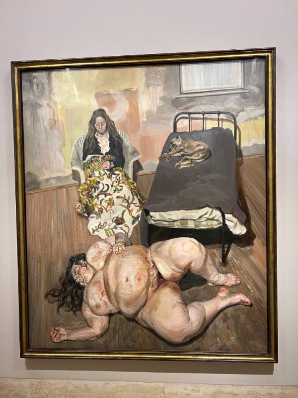 Create meme: Lucian Freud, Lucien Freud's sleeping social worker painting, lucien freud paintings