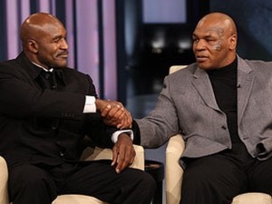 Create meme: Mike Tyson Holyfield, Evander Holyfield, Mike Tyson