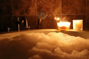 Create meme: bath with candles and wine, Spa, bath