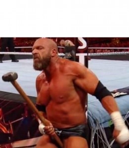 Create meme: wwe triple h gif, bill Goldberg nitro, bill Goldberg trapeze I