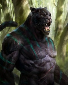 Создать мем: существа фэнтези, оборотень, black panther art