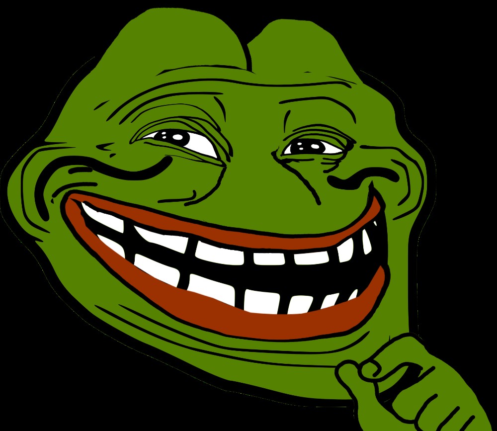 Create meme: The frog laughs meme, The troll is green, lolo pepe telegram sticker