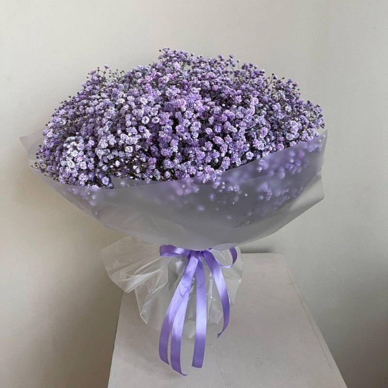 Create meme: lilac gypsophila bouquet, purple gypsophila bouquet, bouquet of lilac gypsophila