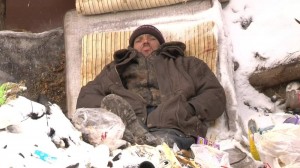 Create meme: the homeless in Russia, homeless in winter, homeless